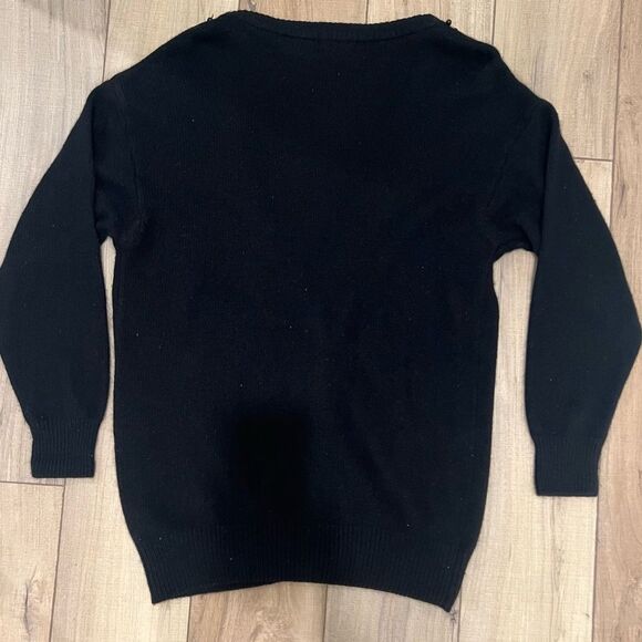 Worthington Vintage Black Silk/Angora/Lambswool Blend V-Neck Cardigan Sweater L - Picture 10 of 11